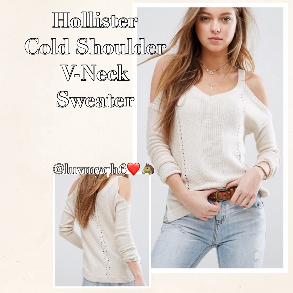Hollister Cold Shoulder V-Neck Sweater